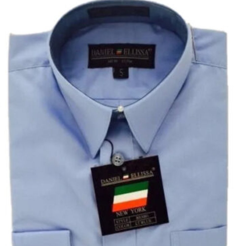 Daniel Ellissa Boys Light Blue Dress Shirt Convertible Cuff Sizes 5 - 6